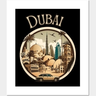 Dubai cityscape travel art - United Arab Emirates Posters and Art